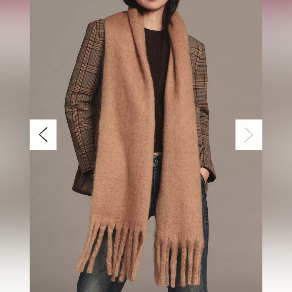 Anthropologie Maeve Solid Brushed Fringe Scarf NWT